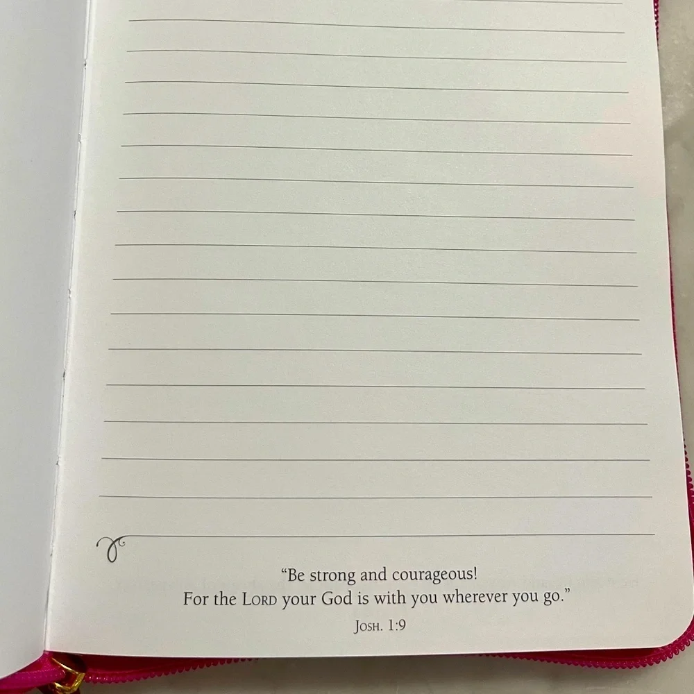 Women’s Fuchsia Pink Blank Prompted Journal Diary God Works For The Good - Gift